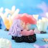 Милая коралловая русалка, полимерная фигурка для декора аквариума, миниатюрные аксессуары для океанской сцены