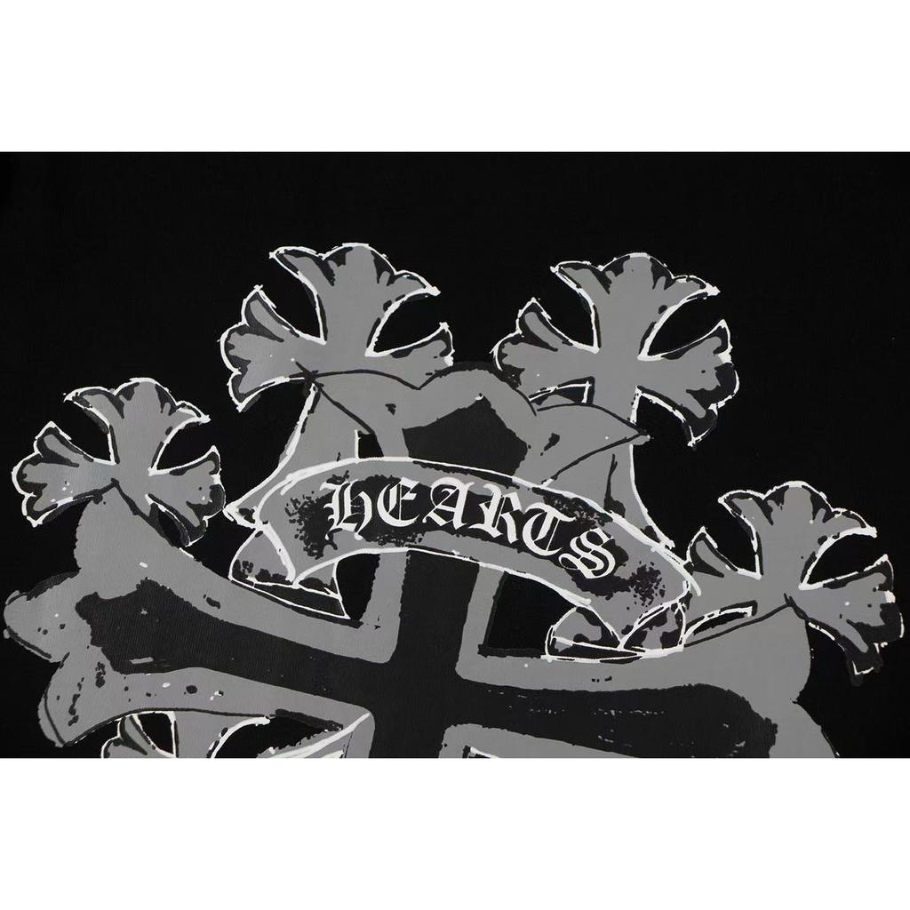 W364 CHROME HEARTS 2025 Summer New High Quality Cotton Round Neck Loose Large Size Men's and Women's T-shirt Couple T-shirt