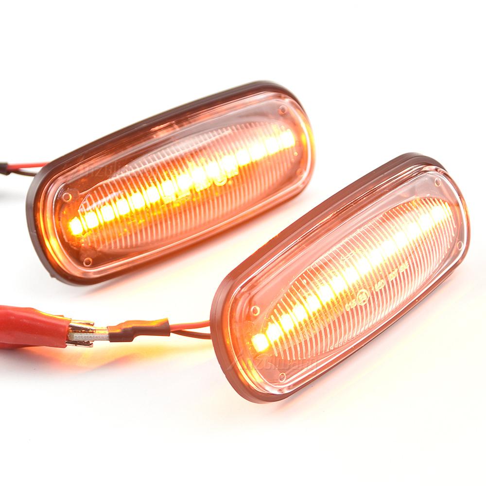 2 шт. янтарный светодиодный боковой габаритный фонарь с динамическим потоком воды для Land Rover Discovery 2 1999-2004 Defender Freelander 1