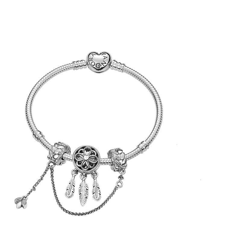 Pandora Holy Dream Catcher 925 Silver Bracelet Set Women's Silver ZT-0026