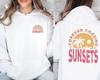 Autumn And Winter, Chasing Sunsets, Letter-Printed Long-Sleeved Tops, Trendy Fashion Women'S Hooded Sweaters