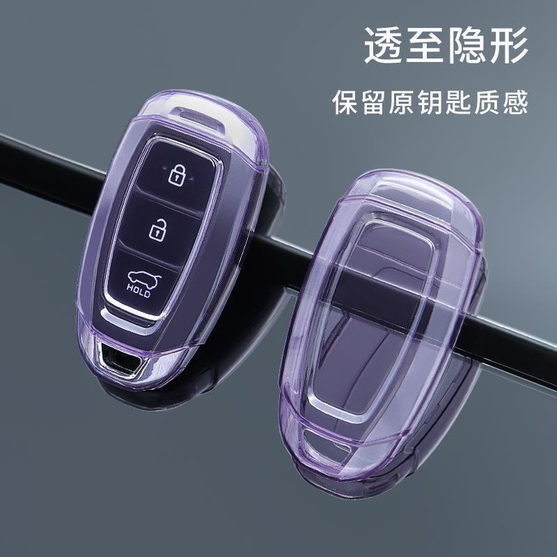 TPU Car Key Cover Hyundai Elantra Tucson Sonata Accent Veloster Ioniq 5 Kona Santa Fe Transparent Black Options With
