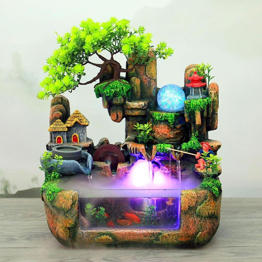 Настольный фонтан с камнями, ландшафтный водопад, дзен-медитация, бонсай, фэн-шуй, декор для йоги, гостиной, релаксации в помещении