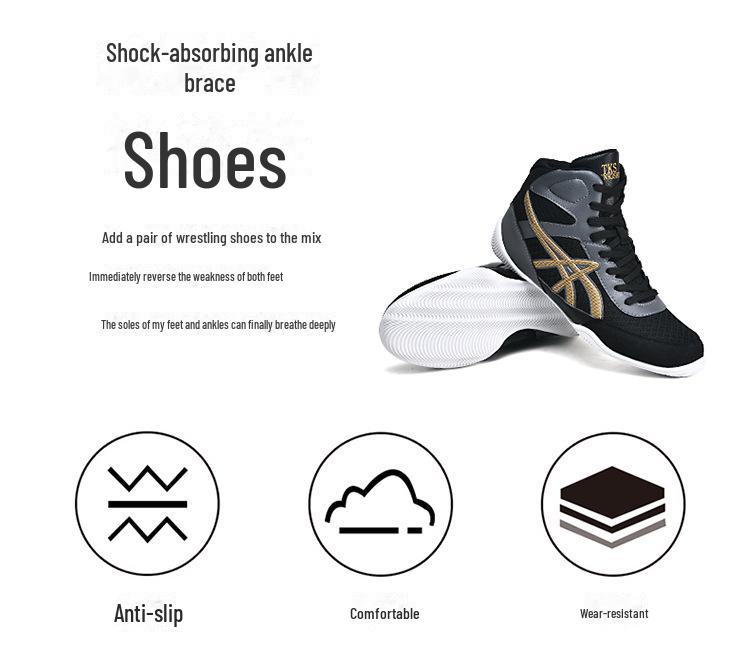 Мужская профессиональная обувь для борьбы, бокса, саньда и соревнований с высоким верхом.