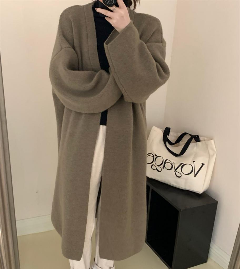 KOSY Women Knitted Long Cardigan Coats Autumn Winter Sweater Open Stitch Outerwear Elegent Causal Cardigan