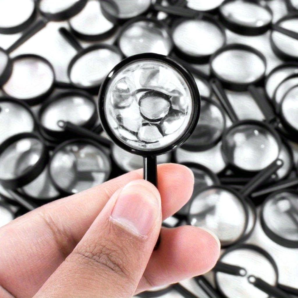 26Pcs 5cm Black Plastic Magnifiers - Portable Handheld Magnifying Glasses for Science Education, Outdoor Field  ZSY
