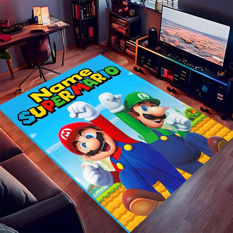 Custom personalization Super Mario Print Area Rug - Soft, Washable Non-Slip Indoor Mat,Living Room,Home&Office Decorative Rug