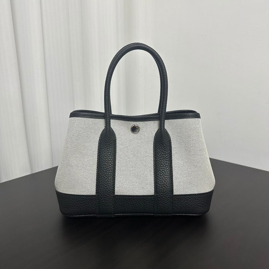 Сумка для сада Canvas Splicing Mini 23 см, женская кожаная универсальная сумка-тоут, новая высококачественная сумка через плечо на одно плечо