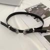 Wide Carved Buckle Belt American Style PU Vintage Waistband Fashion Double Buckle Waist Belt  Women