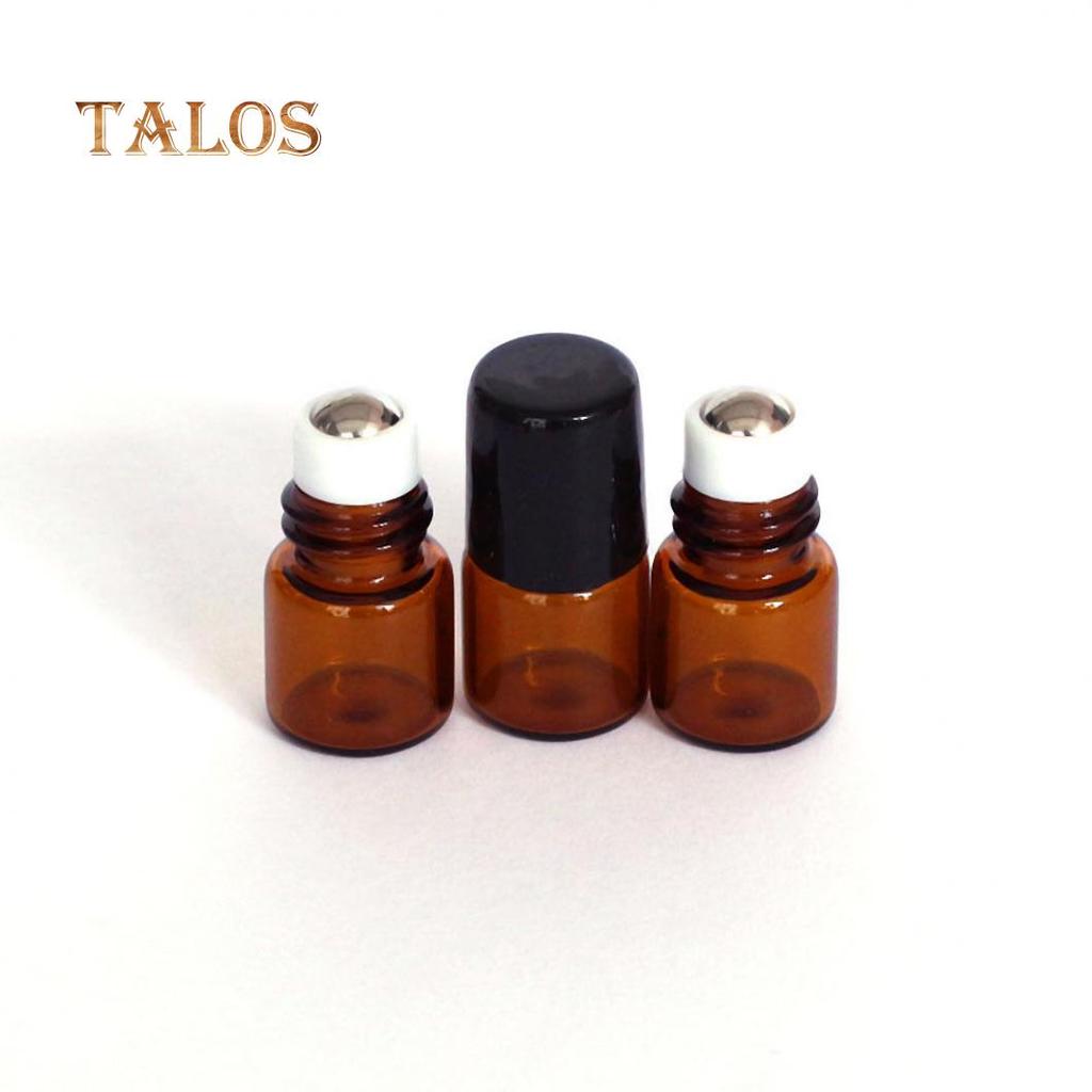 10 Pcs 1ml Empty Brown Glass Bottle Roller Ball Essential Oil Liquid Container Beauty Tools