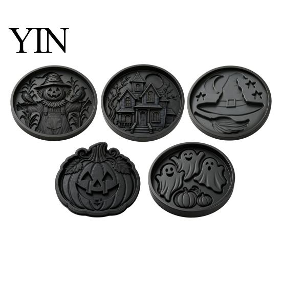 Concrete Stepping Stone Mold Halloween Mold, Reusable Plastic Molds, DIY Cement Decorative Yard Stones Path Maker for Garden Patio Lawn & Backyard
