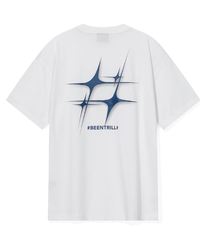 Футболка BEENTRILL со звездой и хэштегом (белый)
