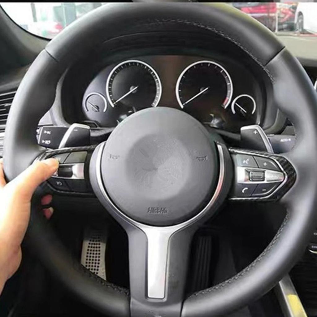 Real Black Dry Carbon Fiber Steering Cover Trim Fit for BMW F80 F82 M3