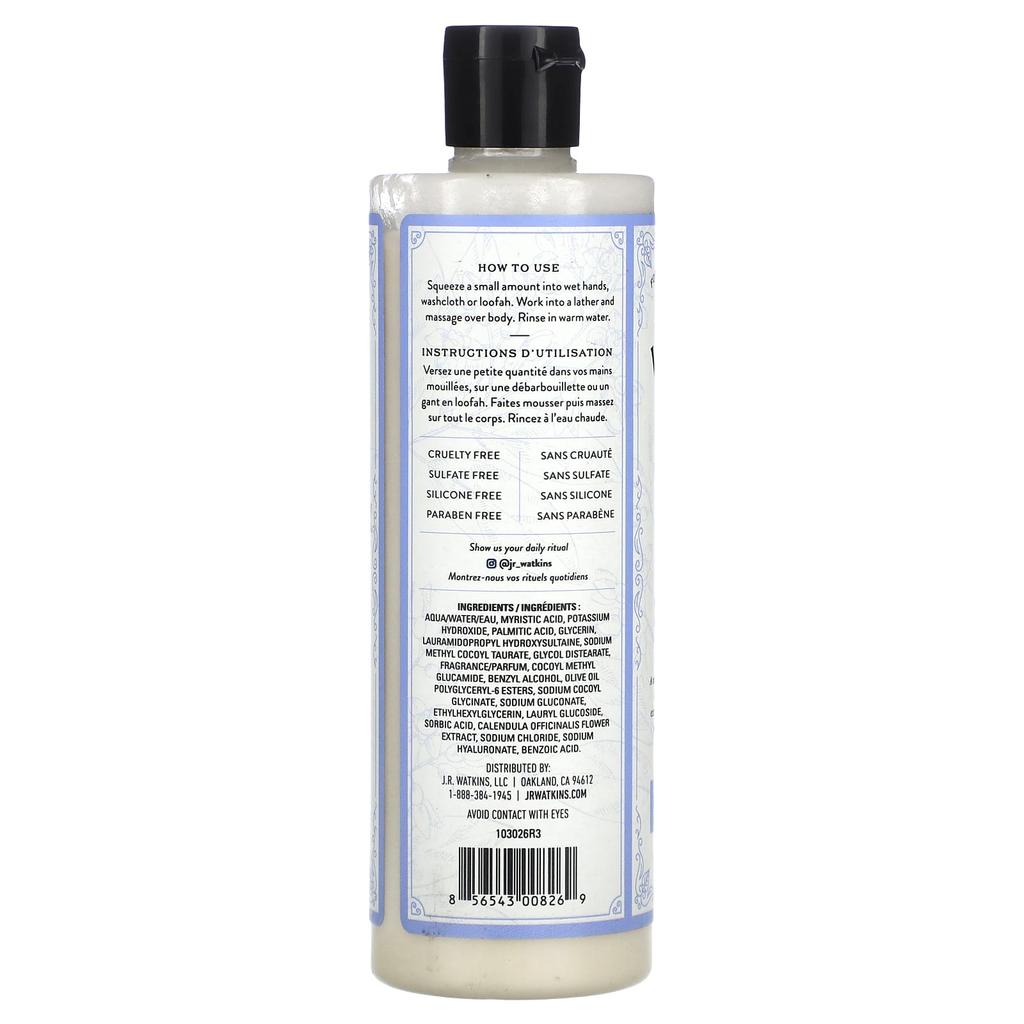 J R Watkins Sleep, Creamy Body Wash, Monoi & Sandalwood, 12 Fl Oz (354 Ml)