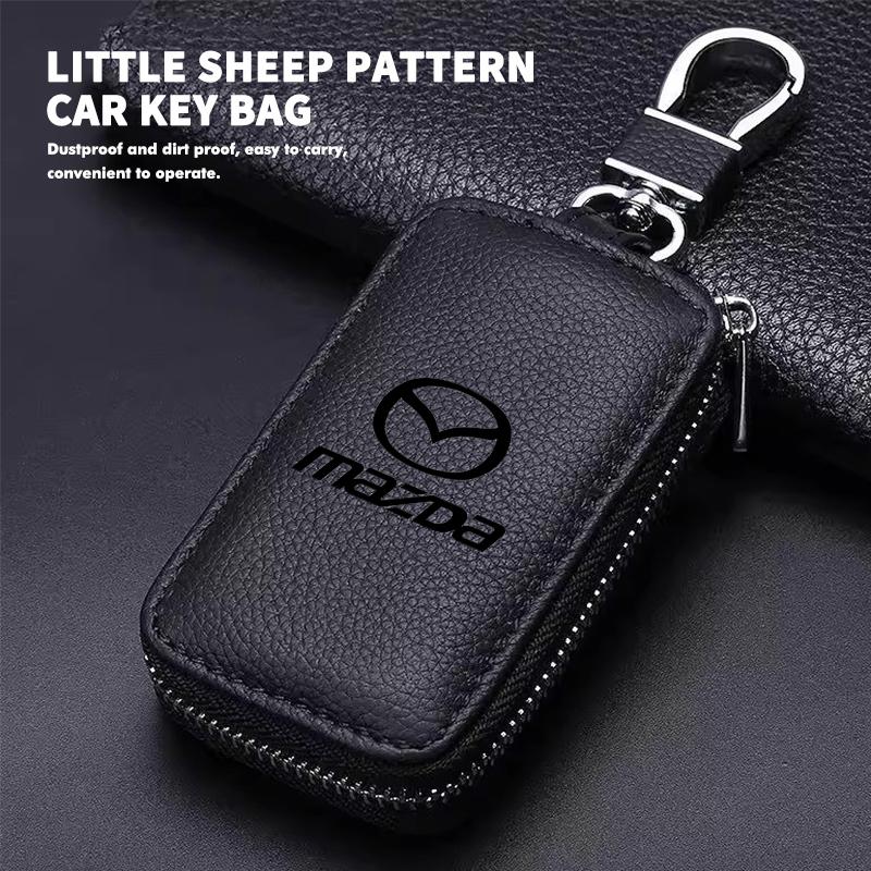 Кожаный чехол-органайзер для автомобильных ключей на молнии для Mazda 2 3 5 6 Axela Atenza Speed 6 CX3 CX4 CX5 CX7 CX8 CX9 MS