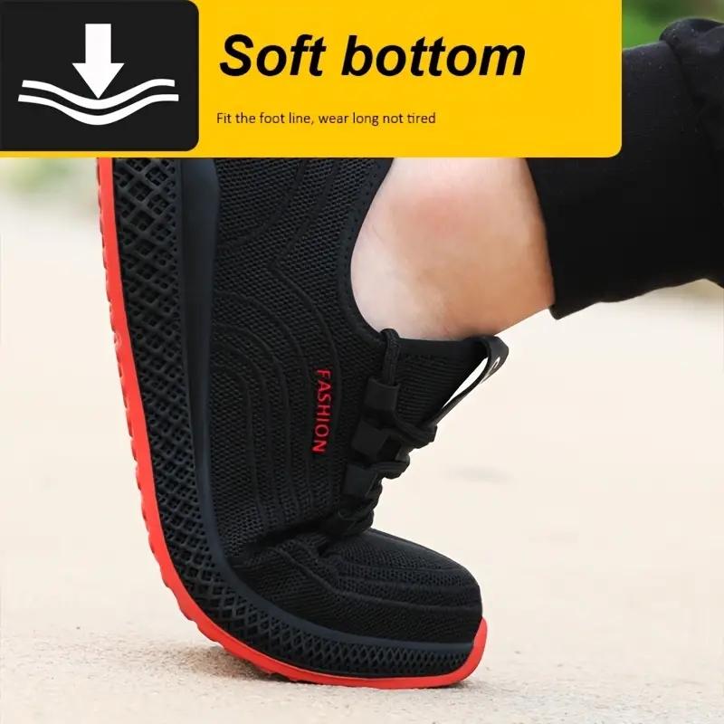 Steel Toe Puncture Proof Safety Shoes Lightweight Slip Resistant Men's Work ShoesComfortable Breathable Sneakers Construction Working Boots
