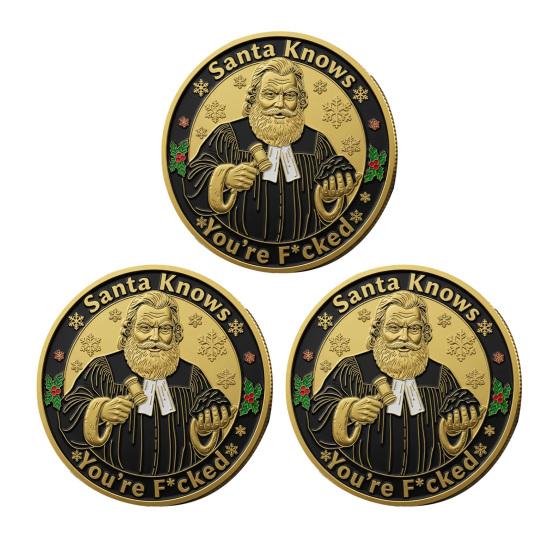 1/2/3/4/5 шт. Сувенирные монеты Металлические Рождественские подарочные монеты Рождественские декоративные памятные монеты Усилитель праздничной атмосферы