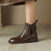 Мода 2024 Новые осенние женские ботинки Обувь для женщин Круглый носок Толстый каблук Современные ботинки Ручная работа Челси Ретро Ботильоны