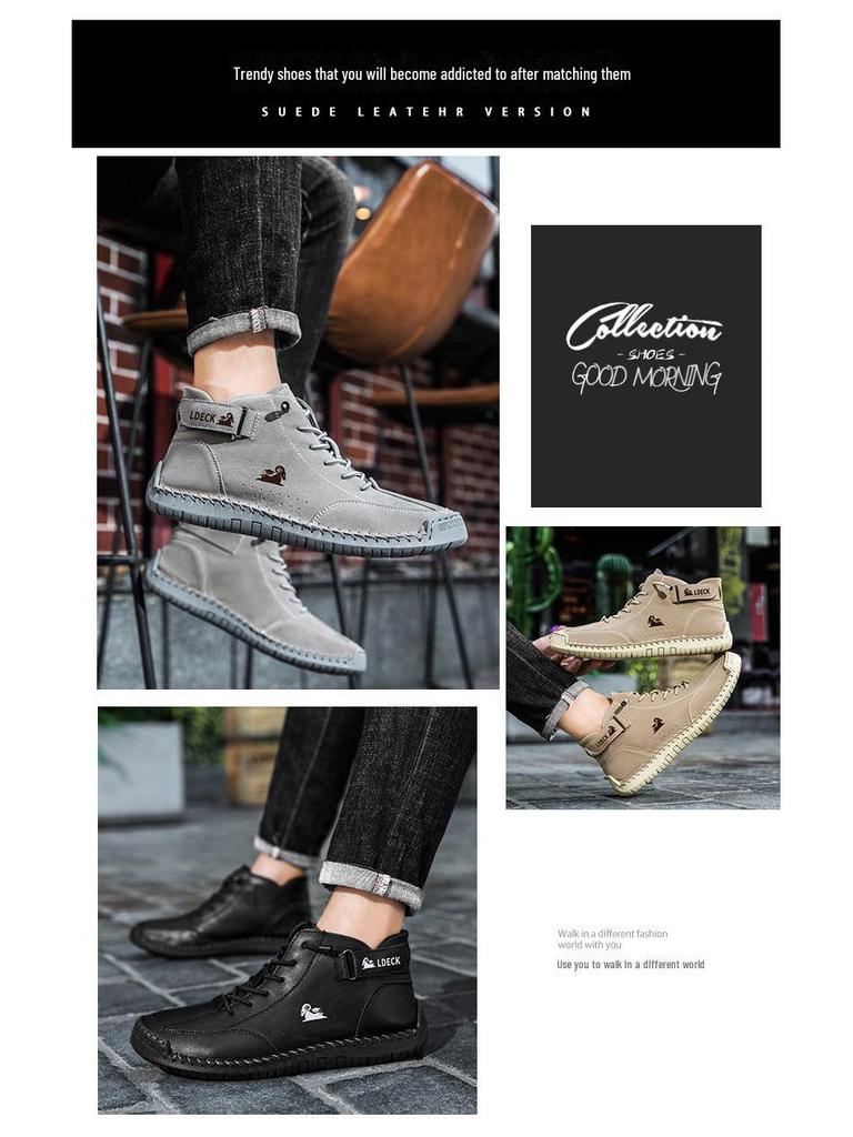 Новые мужские повседневные весенние высокие ботинки Martin сшитые вручную