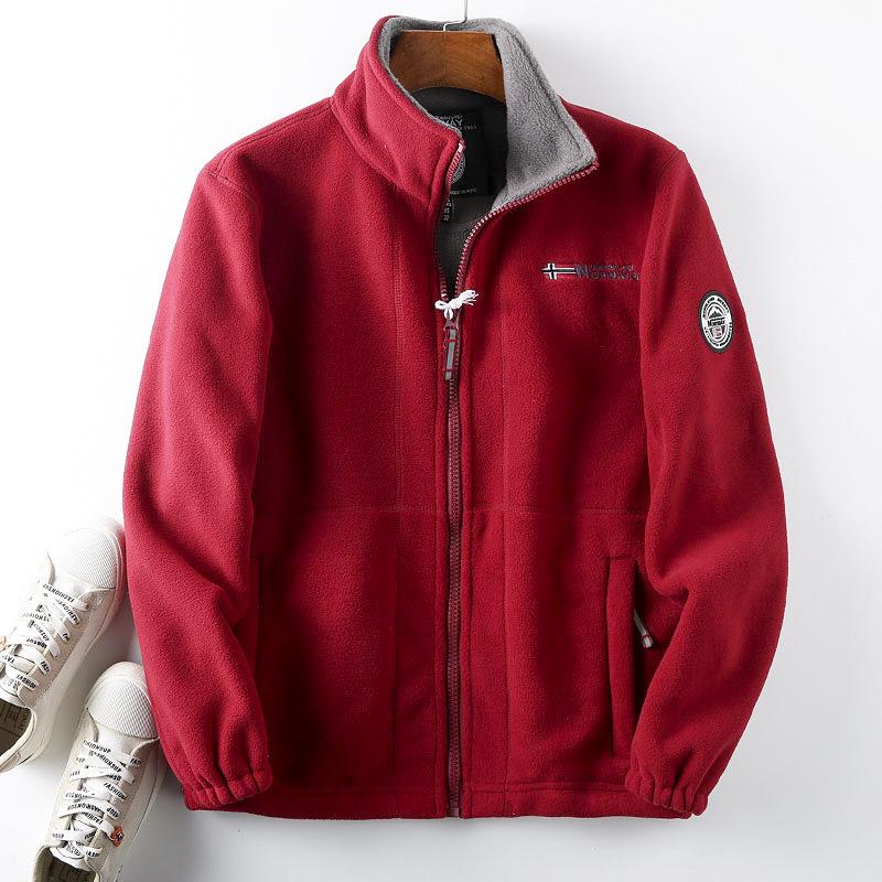 Новая куртка-пальто из двойного полярного флиса с подкладкой, теплая, мужская, большого размера, осенне-зимняя, модная, свободного кроя, для улицы