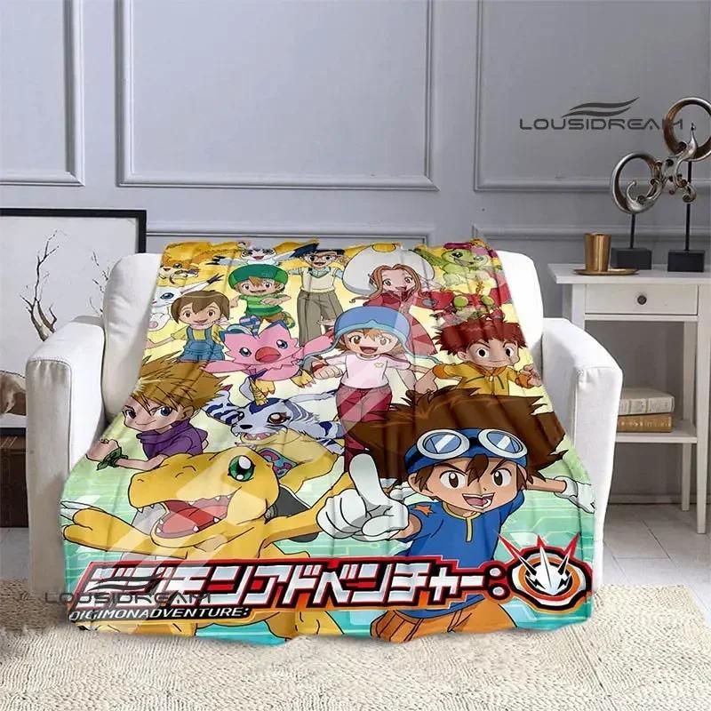 Одеяло с мультяшным принтом Digimon, теплое одеяло с фланцем, одеяло для пикника, домашнее дорожное одеяло, подкладка для кровати, подарок на день рождения