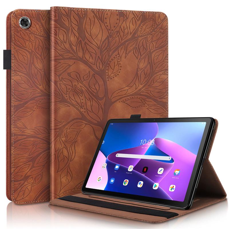 Чехол для Lenovo Tab M10 Gen 3 Tb328fu Чехол 10 1 Дюйм Тиснение Дерево Кожаный Флип-чехол для Funda Lenovo Tab M10 3-го Поколения Чехол для Планшета