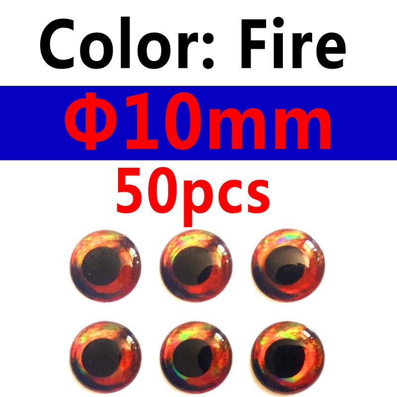 50PCS Holographic 3D 4D Fish Eyes for Fly Tying Streamers Baitfish Wood Plastic Lure Popper DIY Eyes