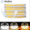 220V COB LED Strip Light EU Power Plug IP67 Buckle Fixation LED Strip Lamp Flexible COB Linear Light Bar 3000K 4000K 6000K 1-21m