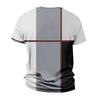 Fashion Striped Print - Men's Casual Round Neck Short Sleeved T-shirt
