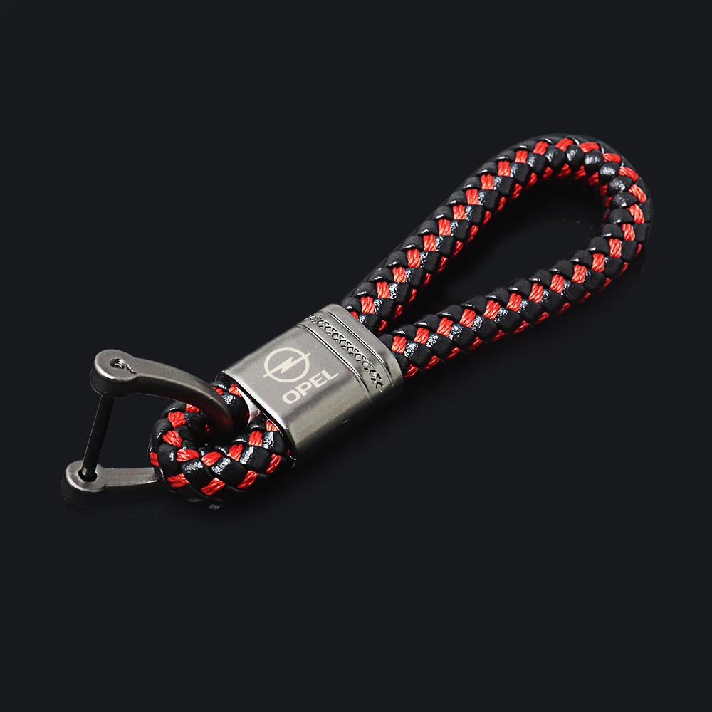 AAAJL1 Leather Rope KeyChain Hand Woven Horseshoe Buckle Key Ring Car Key Rings For opel astra g h j insignia zafira corsa d c vivaro z