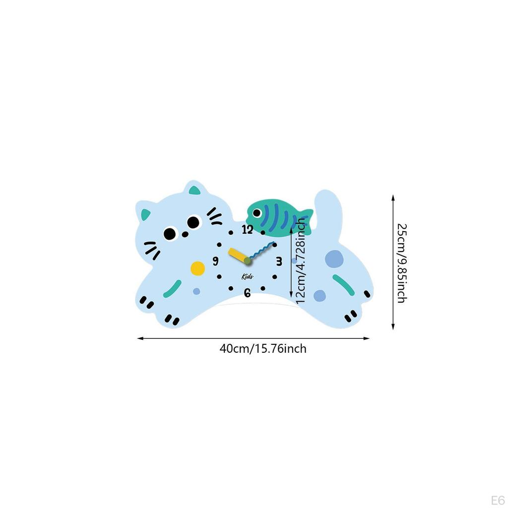 Украшение стены с изображением кошки Декоративные часы для детской комнаты