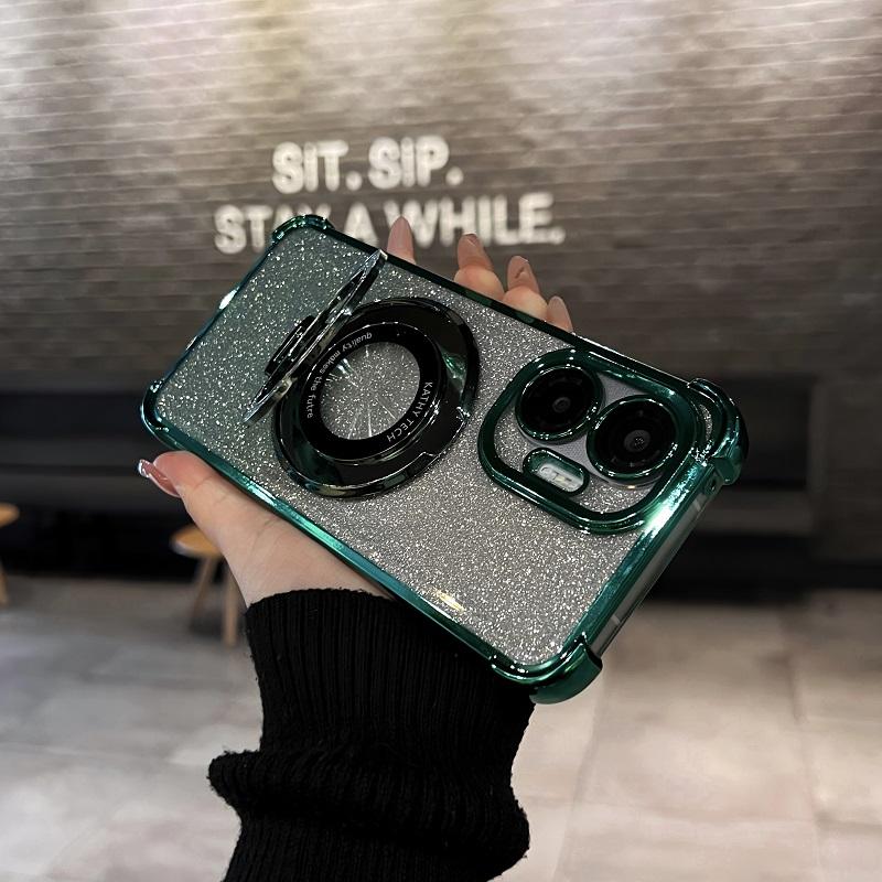 Luxury Glitter Holder Phone Case For Xiaomi POCO F7 X7 F6 X6 Pro M6 4G 5G F5 X5 F3 Luxury Plating Shockproof Soft Cover