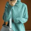 Wool Sweater Winter Women Thickened Turtleneck Pullover Sweater Solid Color Fashion Inner Knitted Bottoming Shirt