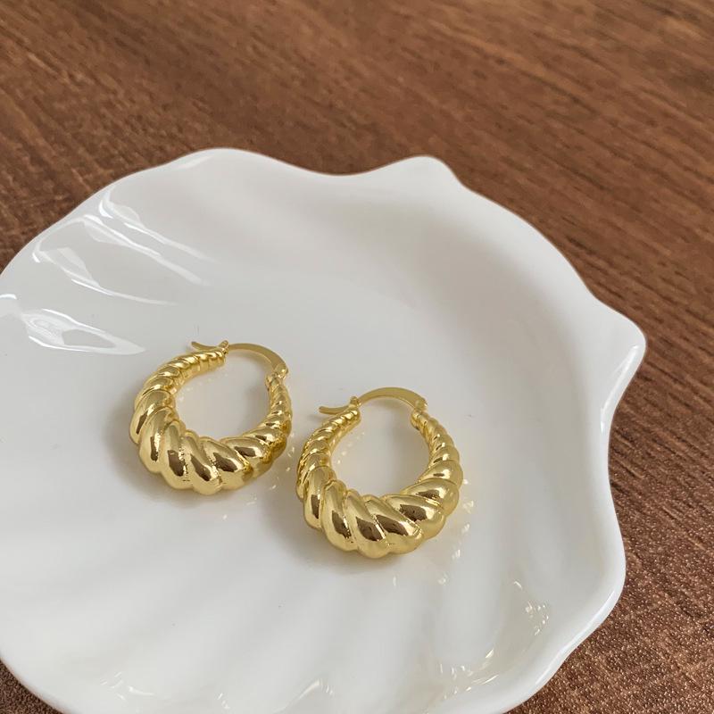 Женские ретро серьги-пусеты в нерегулярную полоску - Преувеличенный европейский и американский уличный стиль высокого класса