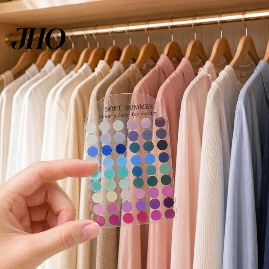 Summer Color Analysis Card 2Pcs Cards Set, Portable Seasonal Palette Clothes Card, Acrylic Personal Matching Guide for Outfits & Makeup Season