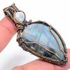 Labradorite Handmade Copper Wire Wrap Jewelry Pendant 2.64" A6C81