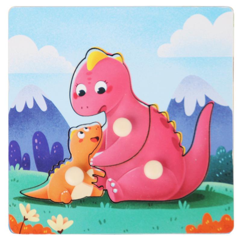 Wooden Dinosaur & Traffic Puzzle Board: Cognitive & Early Education Toy for Kids