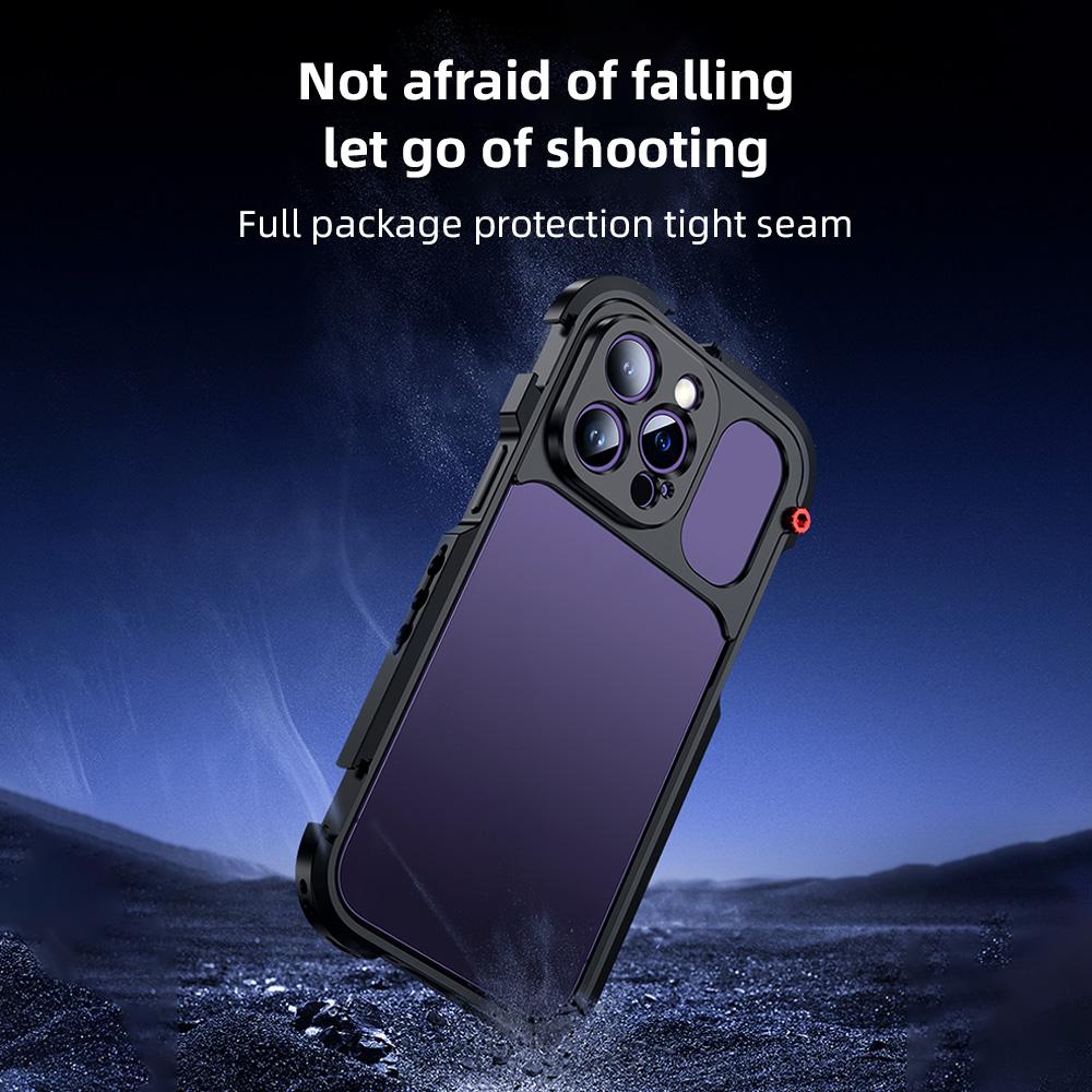 Portable Phone Cage with Dual Handles Mobile Phone Video Rig Handheld Smartphone Stabilizer Several Cold Shoe Mounts