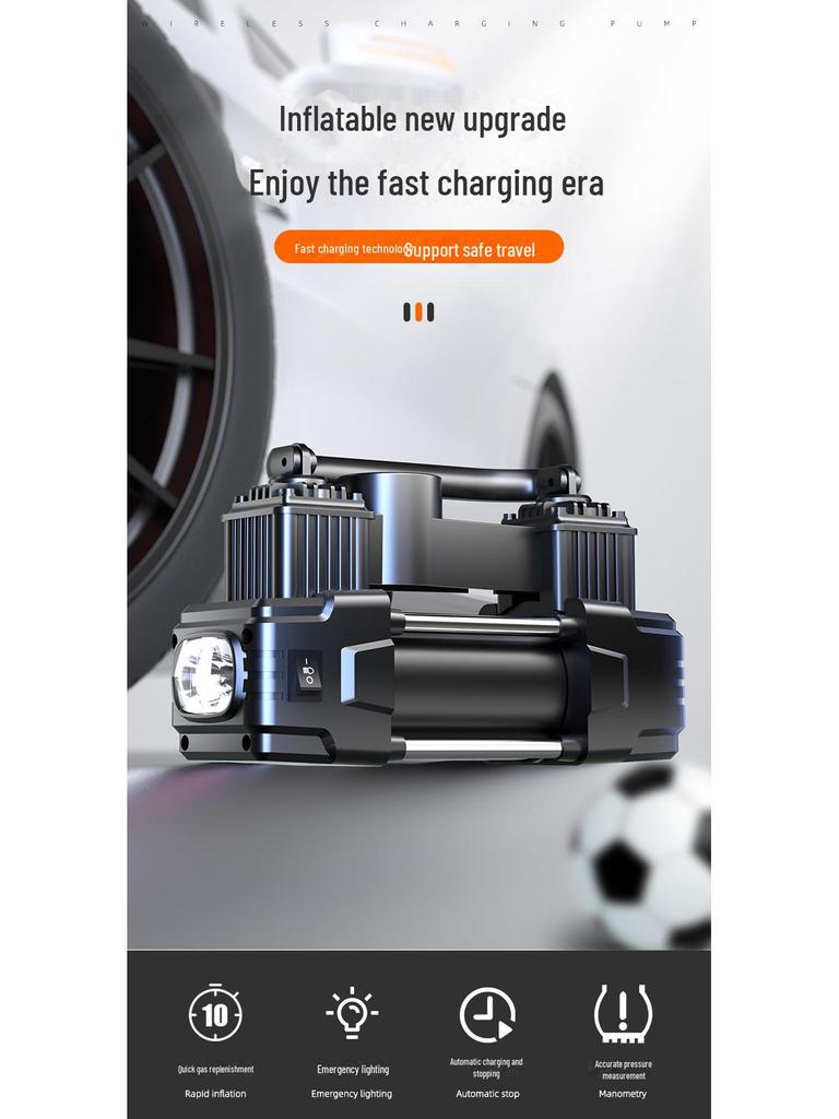 12V High-Power Dual Cylinder Portable Car Tire Air Pump