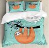 Sloth Bedding Collection For Bedroom Bed Home Cartoon Mammal On Tropical Jungle With Green Banana Duvet Cover Quilt Cover Pillowcase
