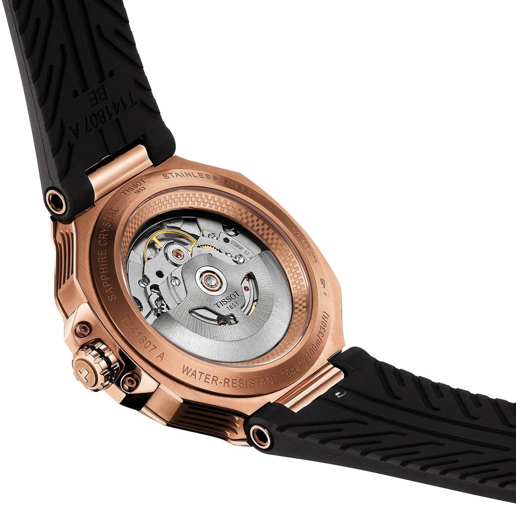 TISSOT T-Race Powermatic 80 41MM Черный циферблат Резиновый ремешок