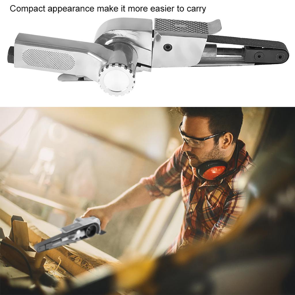 Industrial Air Belt Sander Pneumatic Polishing Tool 16000rpm 10*330mm20*520mm