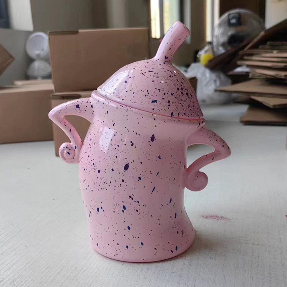 Creative Forked Waist Cup Mugs FoodJars Retro Spotted Cup for Kitchen Storage Jars with Lids Coffee Tea Sugar Spices Kitchenware