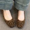 Женские осенние туфли-лодочки с квадратным носком и леопардовым принтом, с бантом, для балета и вечерних выходов