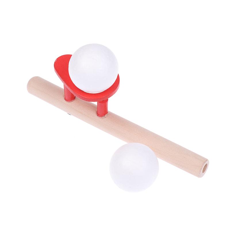 Wooden Suspension Ball Blower Sports Foam Balls Floating Kids Blow Pipe And 2 Balls Game Stress Reliever Balance Blowing Toy