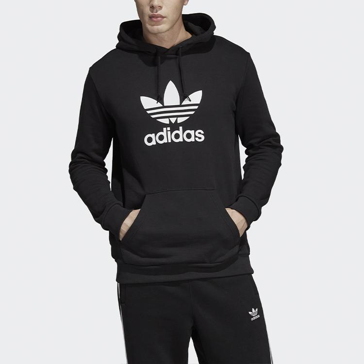 Adidas Толстовка с капюшоном Originals Trefoil International Edition Мужские топы, черные DT7964