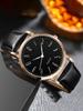 A fashionable, simple and versatile quartz watch with a thin, round and retro large dial for ladies