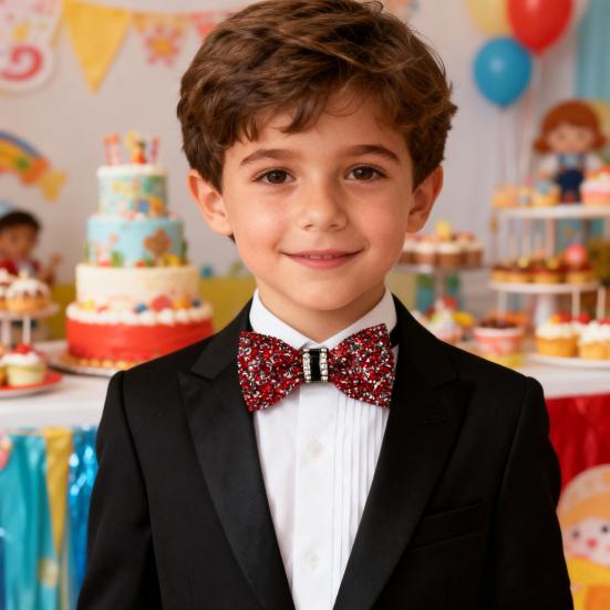 Yousheng Bow Tie Sparkling Rhinestones Inlaid Adjustable Tightness Formal Bow Tie Versatile Business Banquet Office Matching Decoration