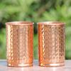 Set of 2 Hand Crafted Hammered Copper Tumbler | Pure Copper Water Mug With Lids | 350 Ml for Ayurvedic Health Benefits