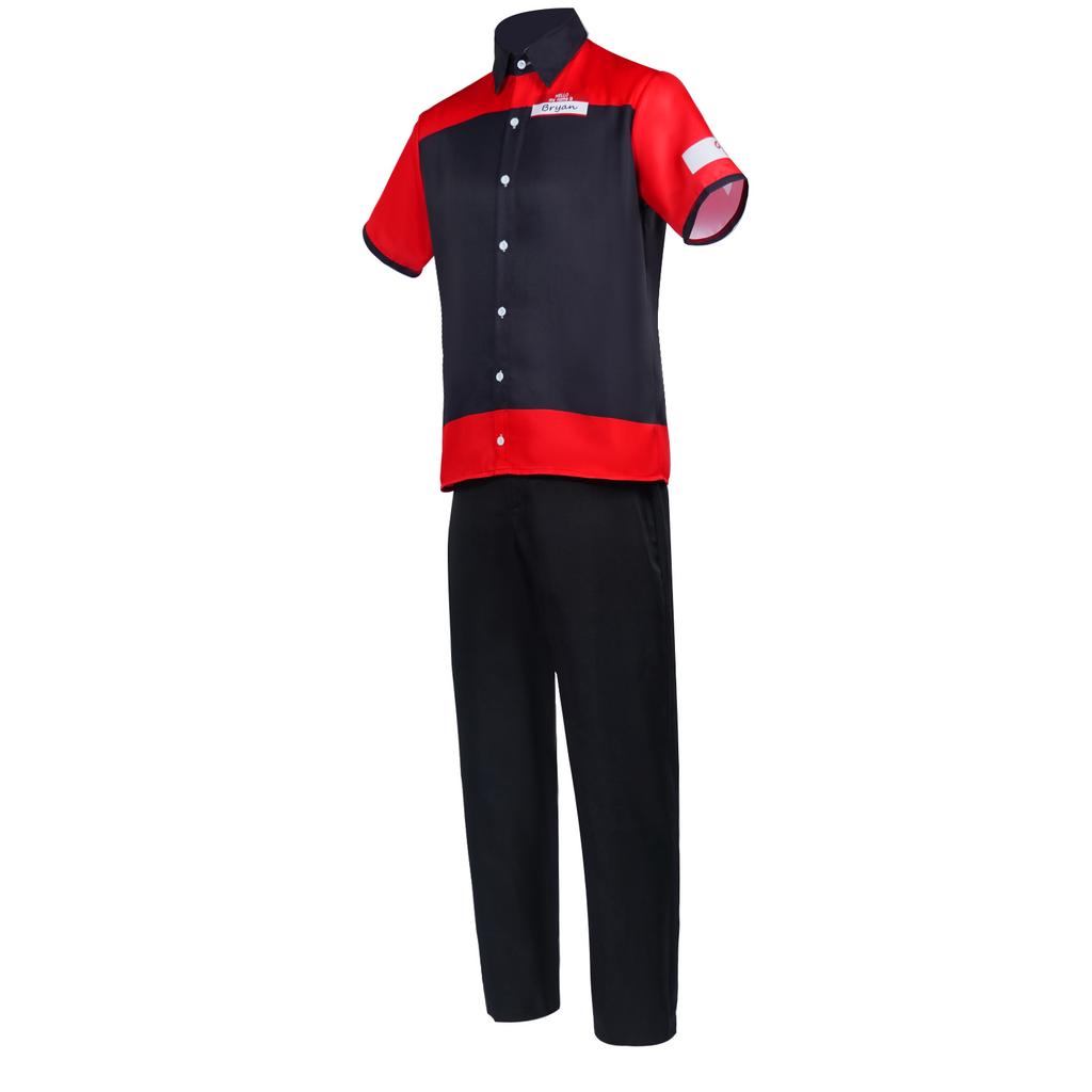 Manny's Burger Bryan Tyler Cosplay Costume, Burger Shop Staff Waiter Roleplay Outfit